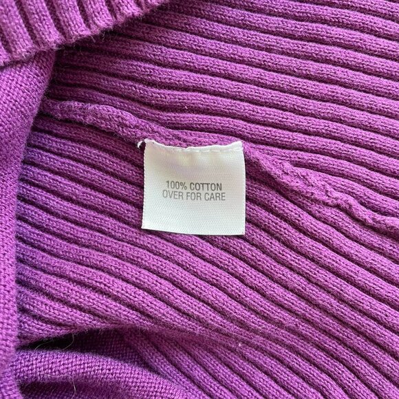Vintage Y2K Magenta Ribbed Sweater Relativity M | Cozy Minimalist Knit Top - Picture 7 of 8